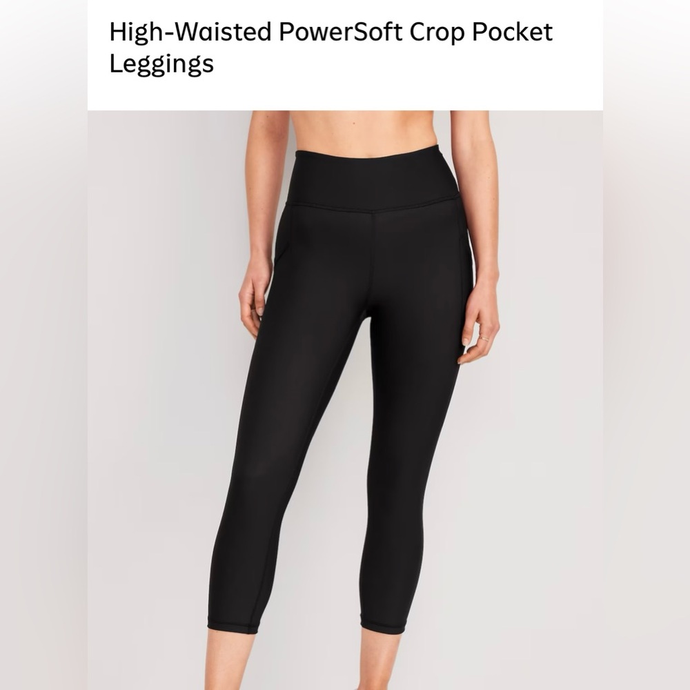 Old Navy Women's Black high-rise active power soft active leggings Go-dry.